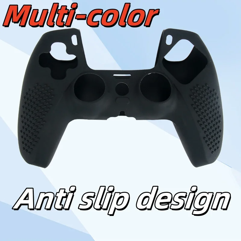 Anti-Slip STUDDED Water Printing Rubber Silicone Cover Skin Case for PS5 Dualsense Controller with Thumb Grips