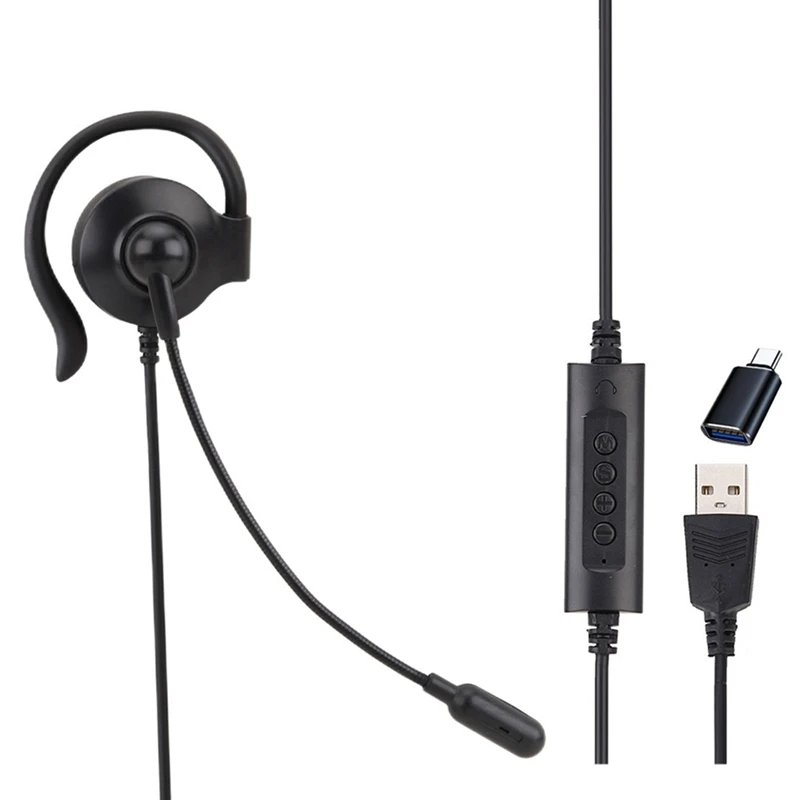 Call Center Headset With Microphone Service Headset Corded Telephone Headset 3.5Mm Center/Traffic/Computer Headset Durable