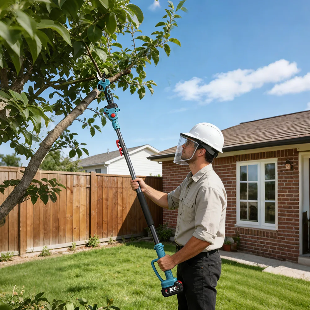 ONEVAN Bürstenloser 4-in-1 8-Zoll Elektrischer Hochastsäge & Astschere Baum-Schneidewerkzeug mit Teleskopstange für Makita 18V Akku – Detail 15