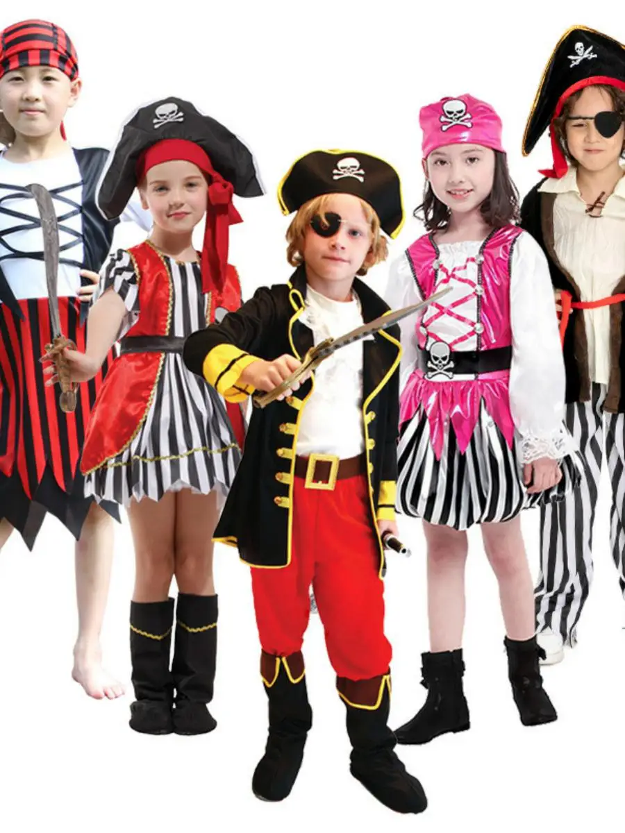 زي الهالوين القراصنة الكاريبي جا سبارو زي الأطفال للمسرح الوطني مادة البوليستر ملابس عرقية أصلية #1