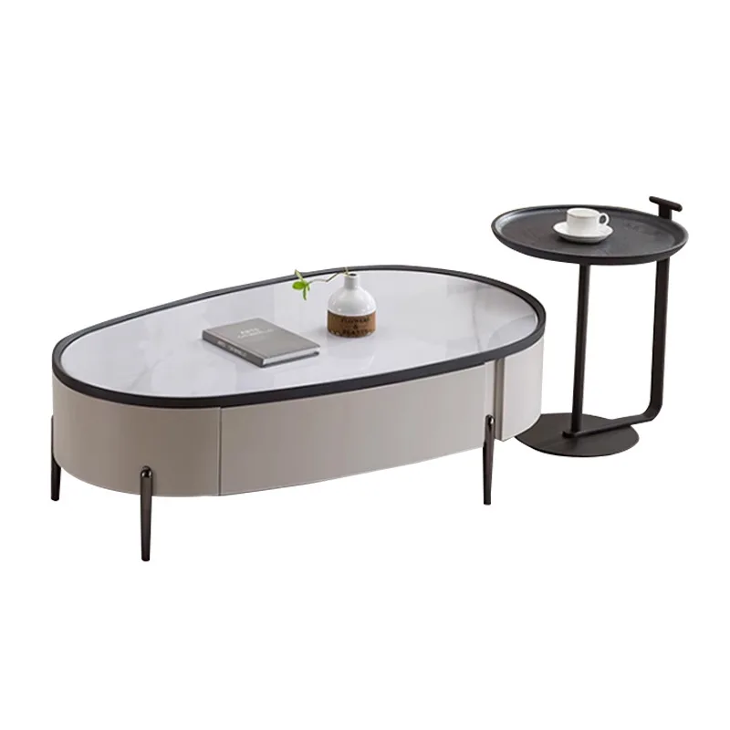 LTT microcrystalline stone solid wood coffee table TV cabinet combination small apartment living room home