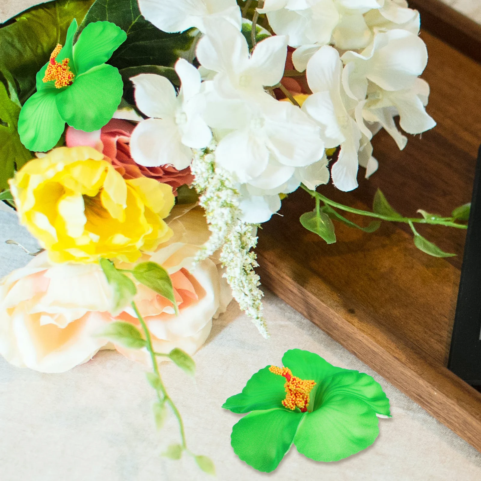 

10 Pcs Hawaiian Hibiscus Flower Decorative Heads Decorate Decoration Artificial Flowers Eva Summer