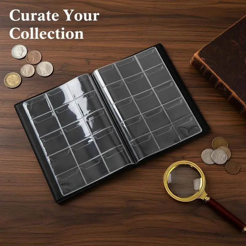 150 Slots Coin Album Scratch Resistant Durable Coin Storage Holder Book Coin Collection Organizer for Collectors Accessory
