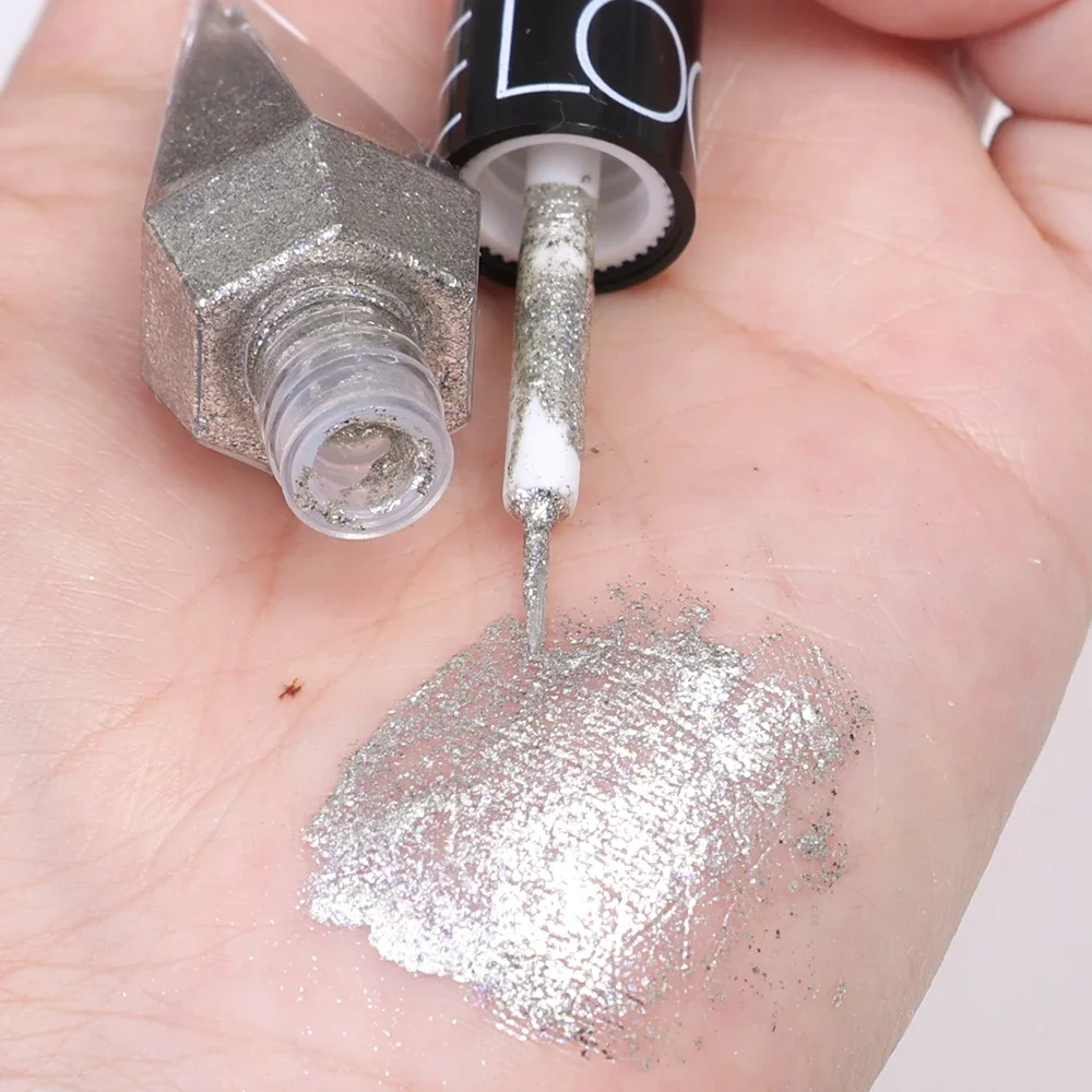 Delineador líquido com glitter diamante, 5 cores, longa duração, à prova d'água, maquiagem para os olhos, brilhante, suave, sombra líquida, cosméticos