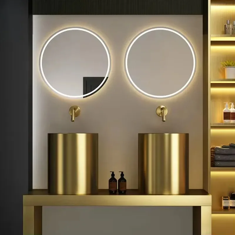Rose gold SUS304 Stainless steel 400*400mm Basin sink Floor standing Wash basin pedestal hand wash basin