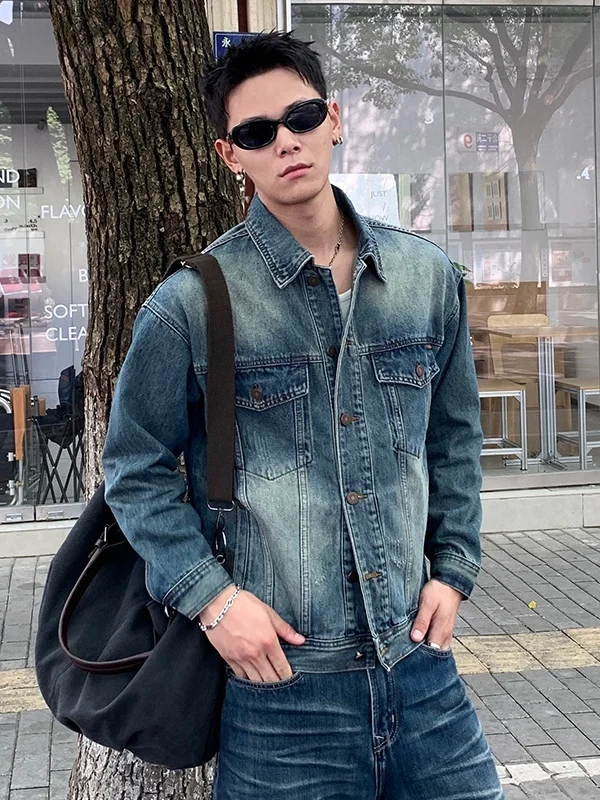 

Ретро-джинсовая куртка в американском стиле, большого размера, в уличном стиле, модная, для пар, в стиле рабочей одежды, повседневная, утепленная.