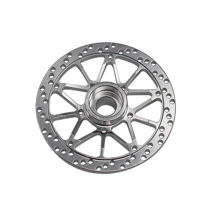 Hot Racing HOR39F08 CNC Aluminum Silver Twin Star Front Brake Disc for 1/8 Kyosho NSR500 Motorcycle