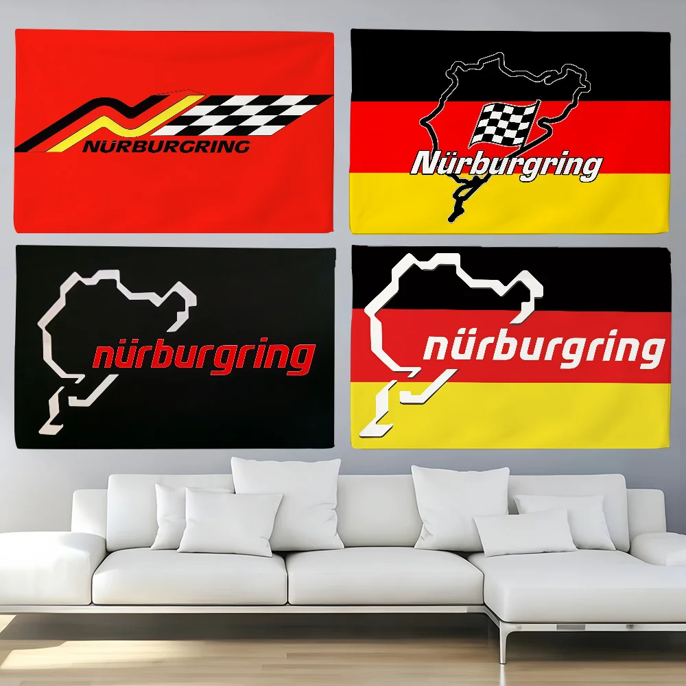 Classic N-Nurburgring Logo flag For Bedroom Living Bar Garden Outdoor Active  Decoration Background And Concert