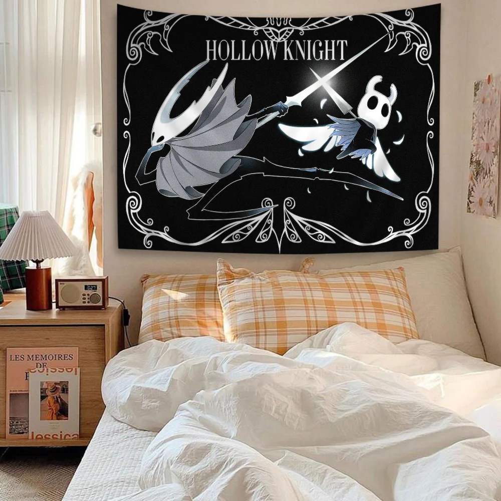 H-Hollow Knight Game Tapestry Anime Tapestry Hanging Tarot Hippie Wall Rugs Dorm Wall Hanging Sheets