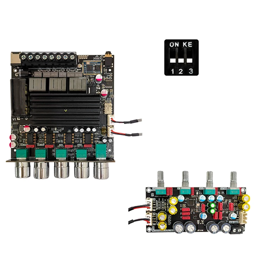 ZK-APTX 1Bluetooth 5.0 Subwoofer BT Digital  Amplifier Board 100Wx2+200W Subwoofer Chip QCC3034 TPA3221