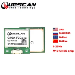 Quescan G10A-F30 UBX-M10050-KB M10 GPS GNSS Module GPS Galileo GLONASS BeiDou Receiver NMEA UBX Protocol 1-25Hz Configurable