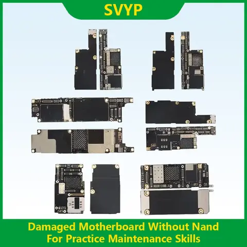 Damaged Motherboard For iPhone X XR XS 11 12 13 14 15 16 Pro Max Logic Board Without Nand For Practice Maintenance Skills