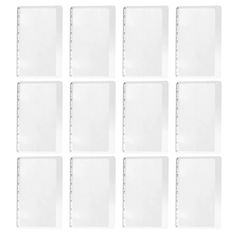 12Pcs Magnifying Bookmark Ruler 3X Reading Aid Ultrathin Portable Page Magnifier Credit Card Format Book Magazine