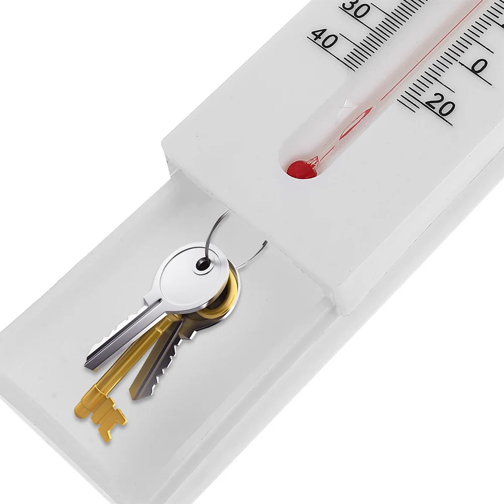 1pcs Temperature Key Box Outdoor Indoor Wall Mounted Decorative Thermometer Key Hider Storage For House Office Plastic Security