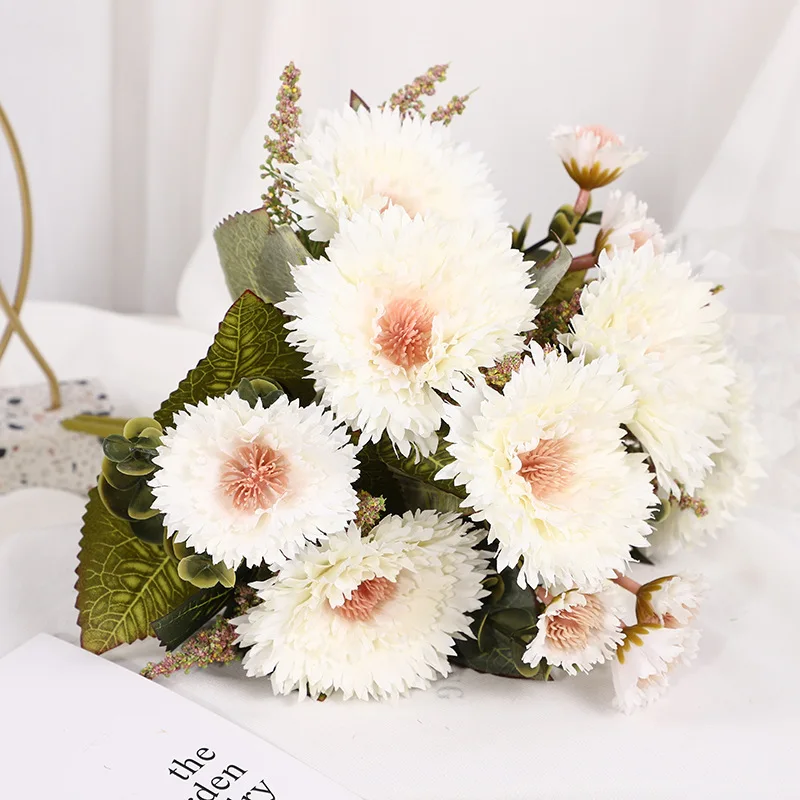 30CM Sunflower Artificial Flower Fragrant Kanai Chrysanthemum Daisy Gerbera  Home Wedding Photography Props Decoration