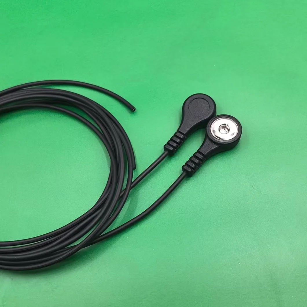 EEG Brain Electrode Matching Wire with Extremely Thin EEG Coaxial Line 4.0 Snap Button