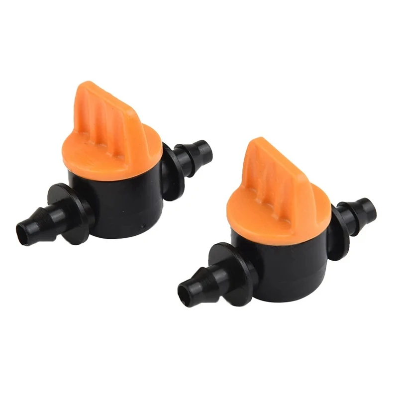 Miniválvula de 100 piezas para manguera de 4/7Mm, válvula de Control de flujo de agua, accesorios de conector de riego de jardín