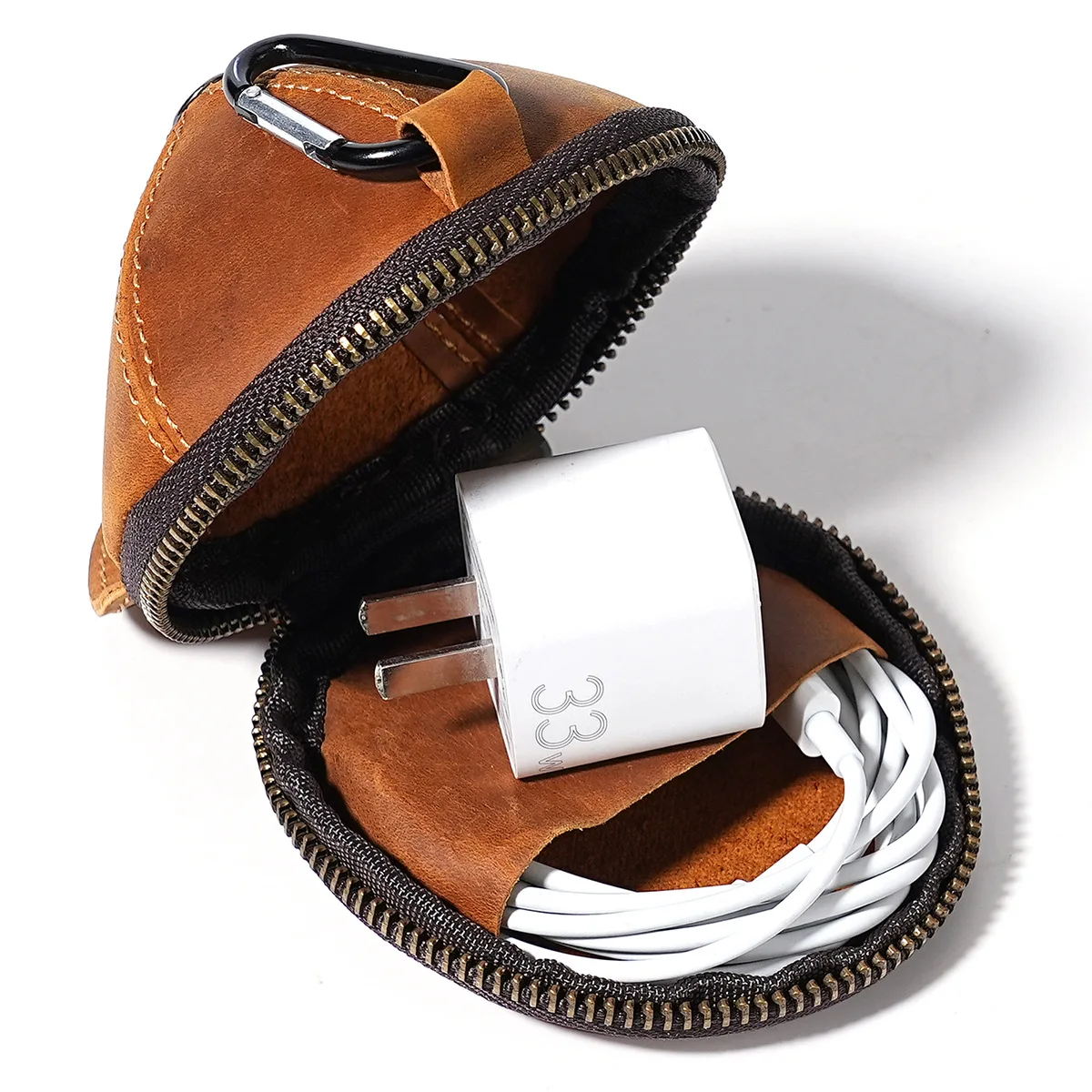 حقيقية مجنون الحصان الجلود محفظة نسائية للعملات المعدنية قبعة نمط الخصر حقيبة للحمل صغيرة سستة الحقيبة لسماعات الأذن تغيير الإبداعية حقيبة المال الصغيرة