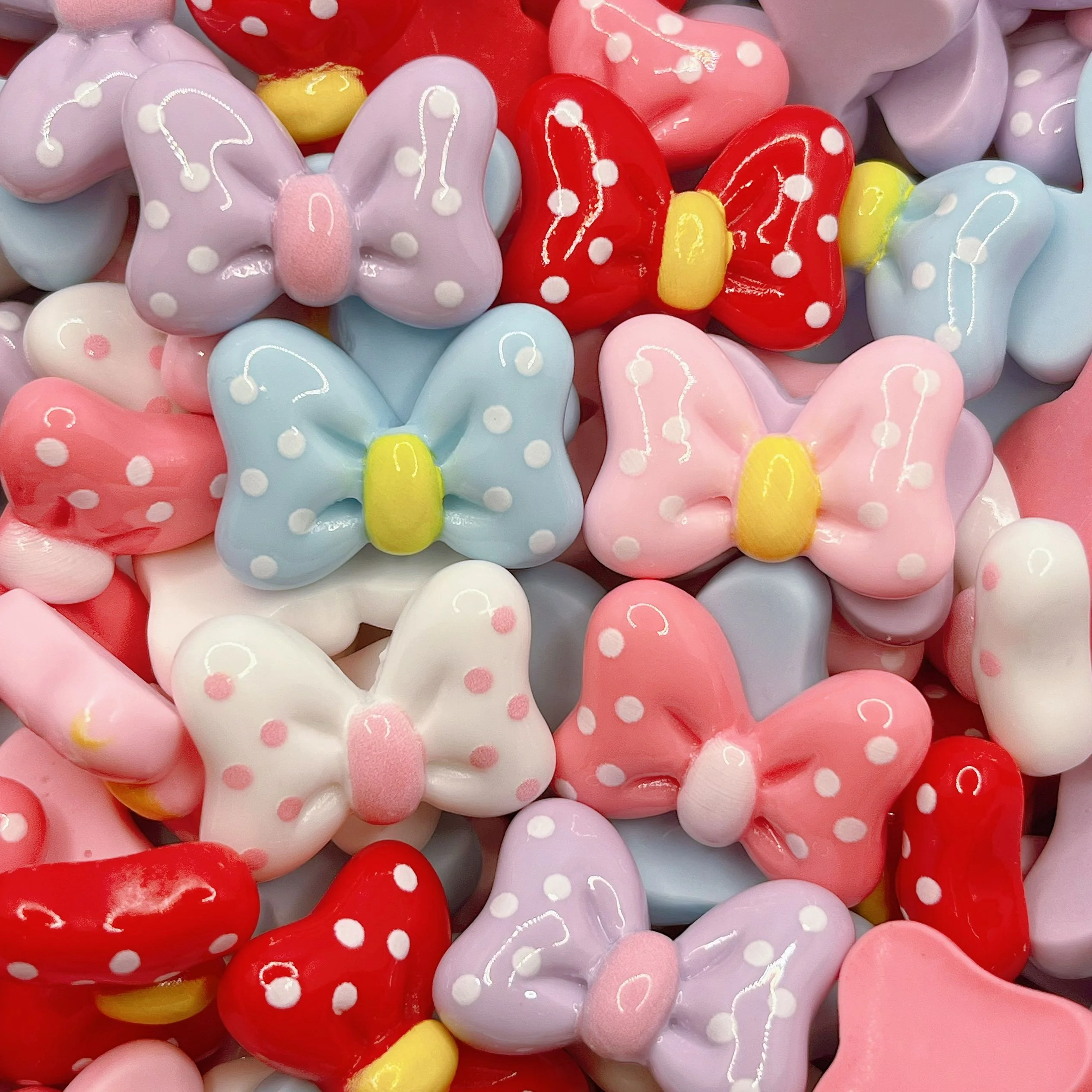 

Polka Dot Bow Tie Resin Accories DIY Cr Glue Headwear Water Cup Mobile Phone Case Jewelry Materials Accories