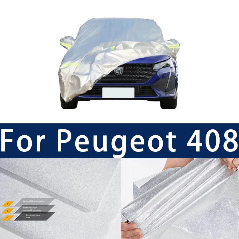 

Full car hood dust-proof outdoor indoor UV protection sun protection and scratch resistance For Peugeot 408 Car umbrella