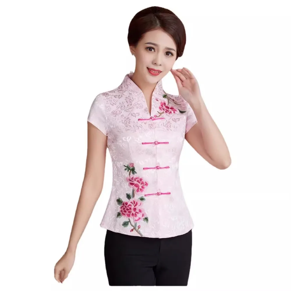 Традиционная китайская одежда для женщин, топы Qipao, Cheongsam Hanfu, винтажная повседневная уличная одежда в этническом стиле, летняя одежда