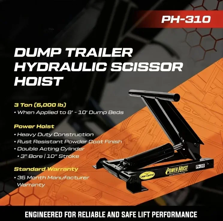 Heavy hydraulic scissor lift kit for 3-5 ton dump trucks, custom flip lift kit