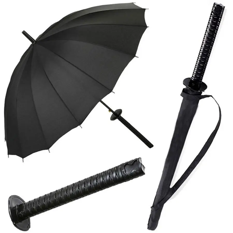 

Umbrella Creative SemiAutomatic Katana,Gifts For Cosplay Decoration. Windproof Outdoor Umbrella.Sun Protection Umbrella Black.