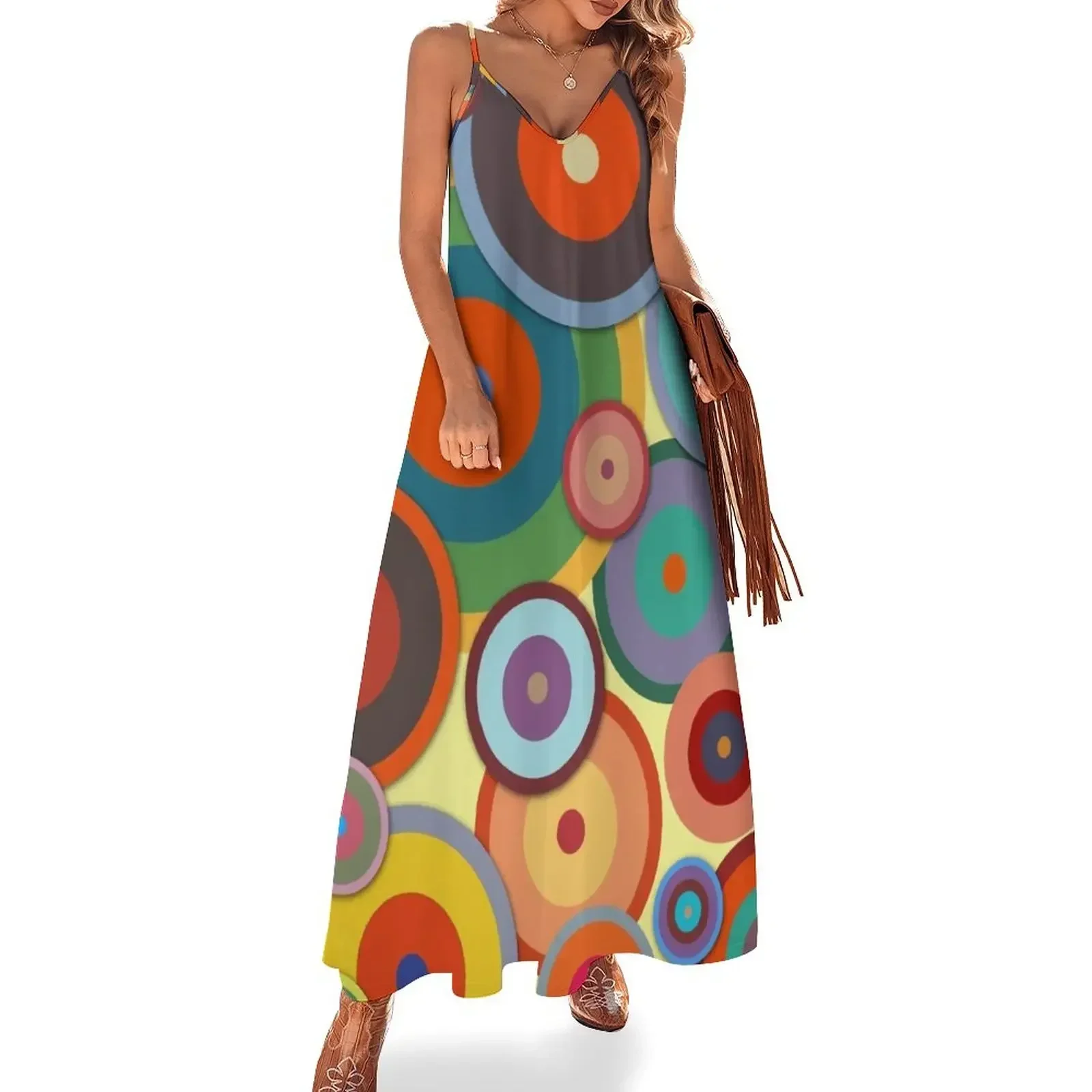 Kandinsky #3 Sleeveless Dress Summer skirt Dresses elegant women's sets evening dress ladies Dress