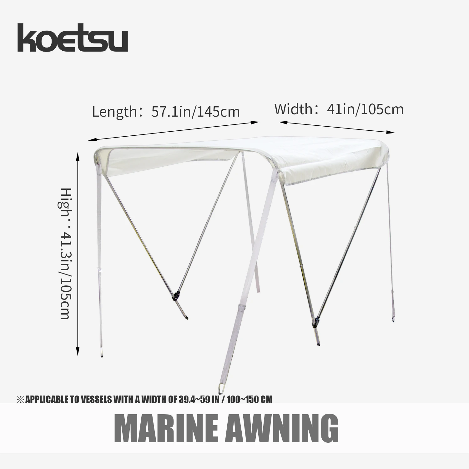 KOETSU Assault Boat Rubber Boat Awning Marine Sun Awning Fiberglass Boat Aluminum Boat Folding