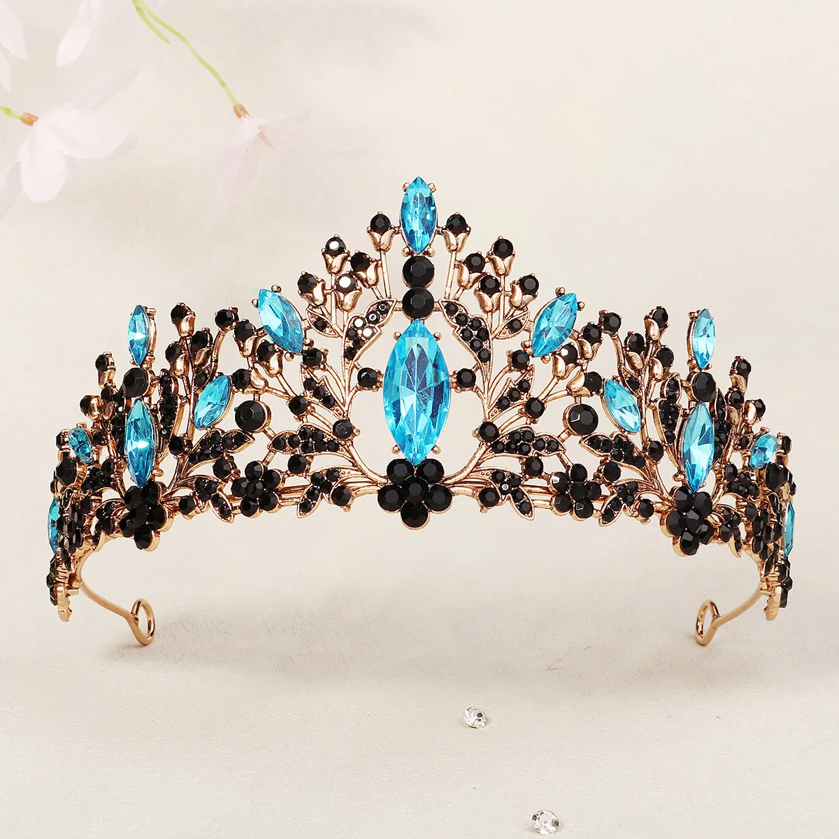 تاج الزفاف للعروس – تاج الأميرة الكريستالي، غطاء رأس من حجر الراين اللؤلؤي المزيف، إكسسوارات شعر الزفاف العتيقة