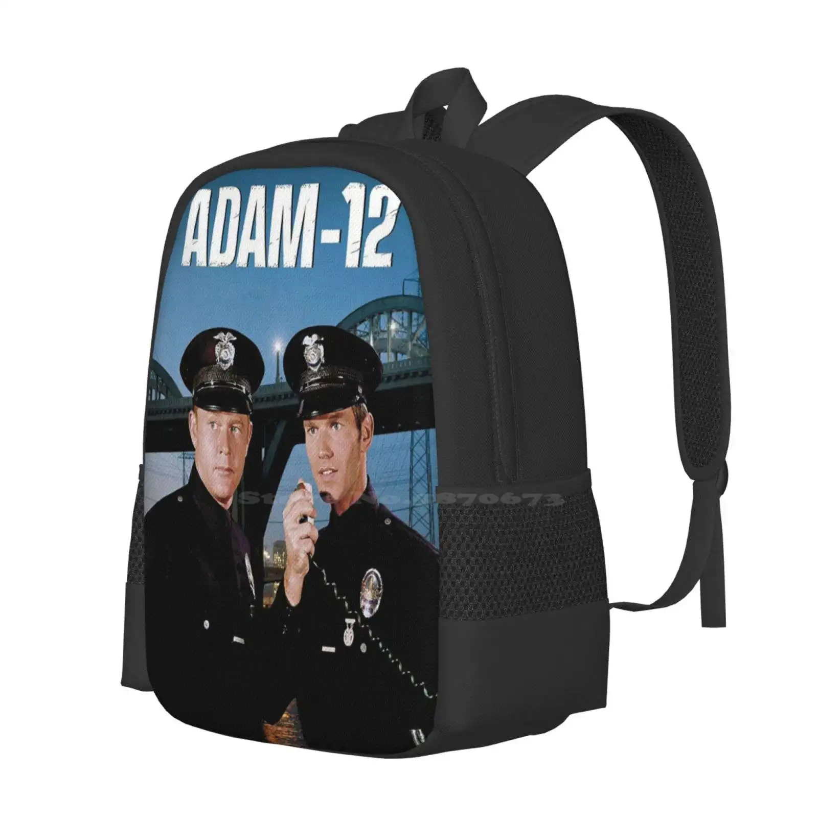 Adam 12-mochila escolar de gran capacidad, bolsas para ordenador portátil, oficial de policía, Lapd, Sheriff, serie de policías, Pete, Malloy, Jim, Reed