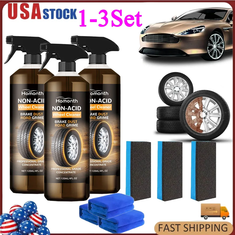 

1/2/3 компл. 2025 мощный очиститель колес спрей для шин тормоз для чистки колес и шин 120 мл средства для чистки автомобиля