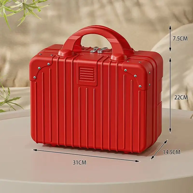 14 inch Travel Suitcase Cosmetic Storage Box LightWeight Hand Luggage Organizer Makeup Case Portable Small Boarding Case