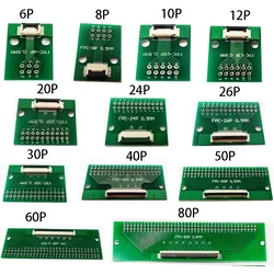 1Pc FPC FFC 0.5mm Pitch Connector SMT To 2.54mm 4 6 8 10 12 14 15 16 18 20 24 26 26 30 34 36 40 42 45 50 56 60 80 Pin Electricos