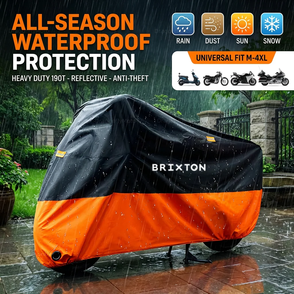 For Brixton Cromwell 125 250 1200 Crossfire 500 Storr 500 Sunray Motorcycle Cover Thick 210D Waterproof Outdoor Uv Protective