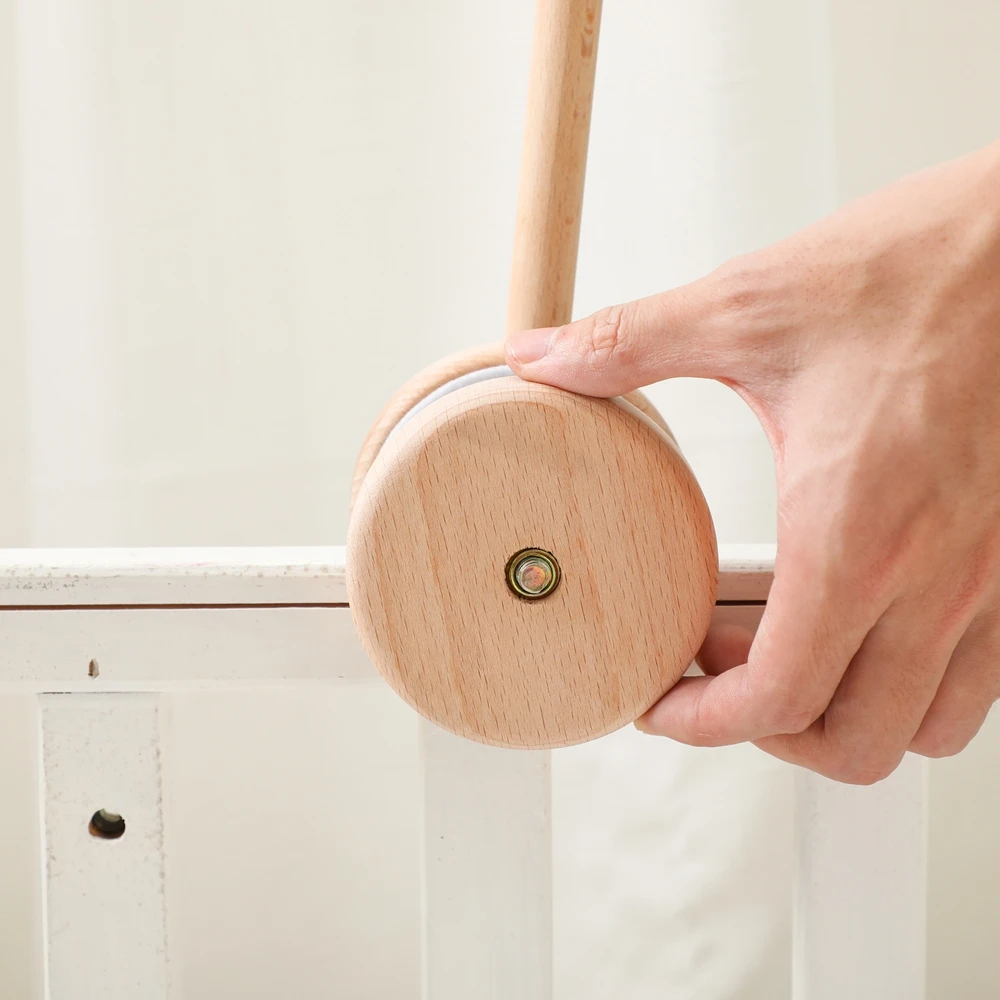 Krippe Mobile Bett Glocke Holz Halterung Baby 0-12 Monate Holz Mobile Hängen Rasseln Spielzeug Halter Dekorative Zubehör arm Halterung – Detail 11