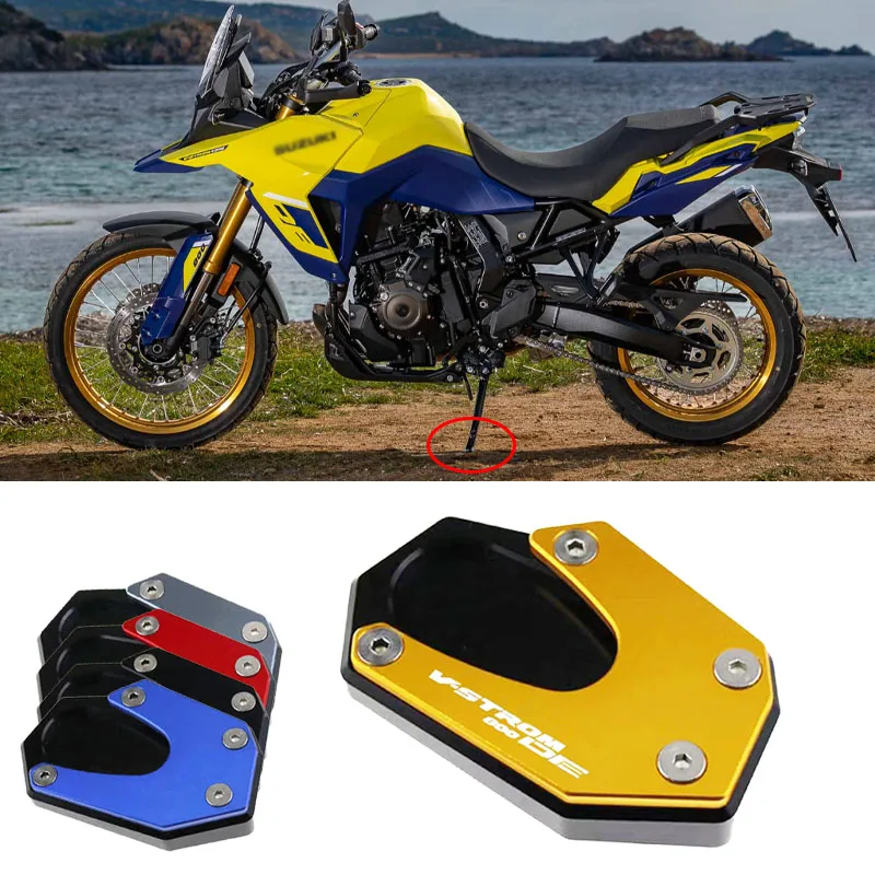 

VStrom 800DE Motorcycle Accessories Kickstand Enlarger Side Stand Extension Plate Pad Fit For Suzuki V-STROM 800 DE 2023-