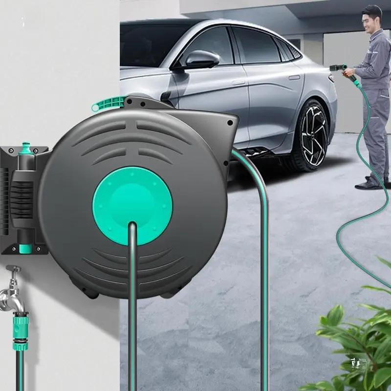 High Pressure Washer Water Retractable Garden Hose Reel Automatic Retractable Recycling Water Pipe Hose Car Wash
