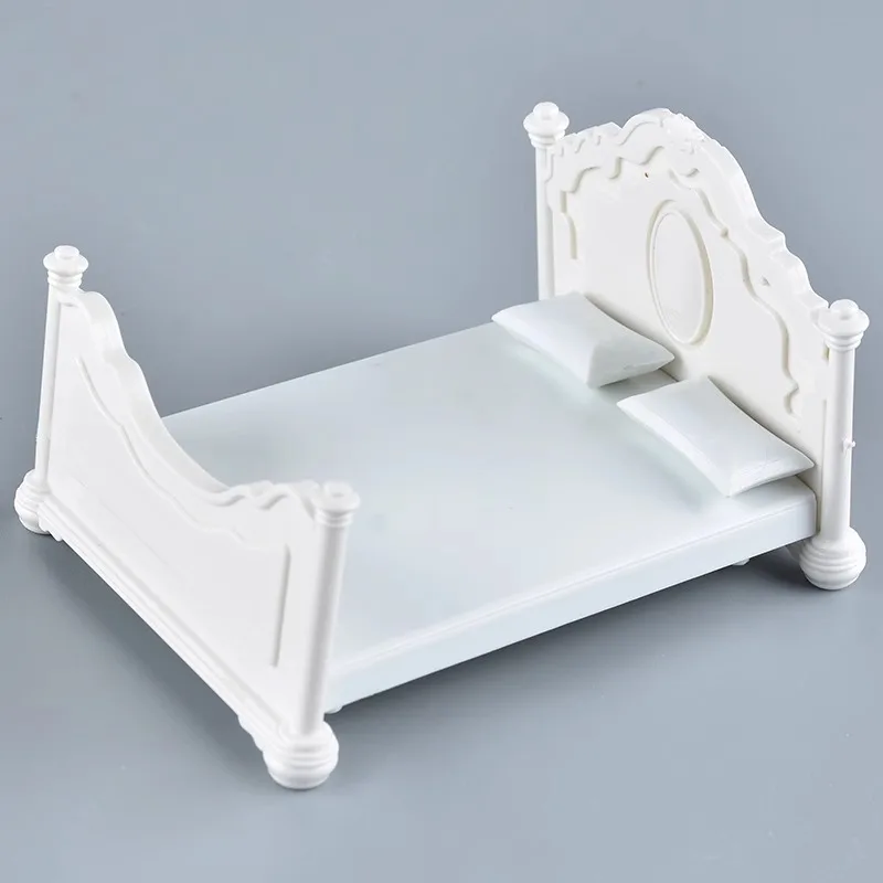 1pc 1/20 1/25 1/30 Miniature Bed Dollhouse Furniture Ornament Doll Accessories Model Building kit Decorative Modeling Craft Toy