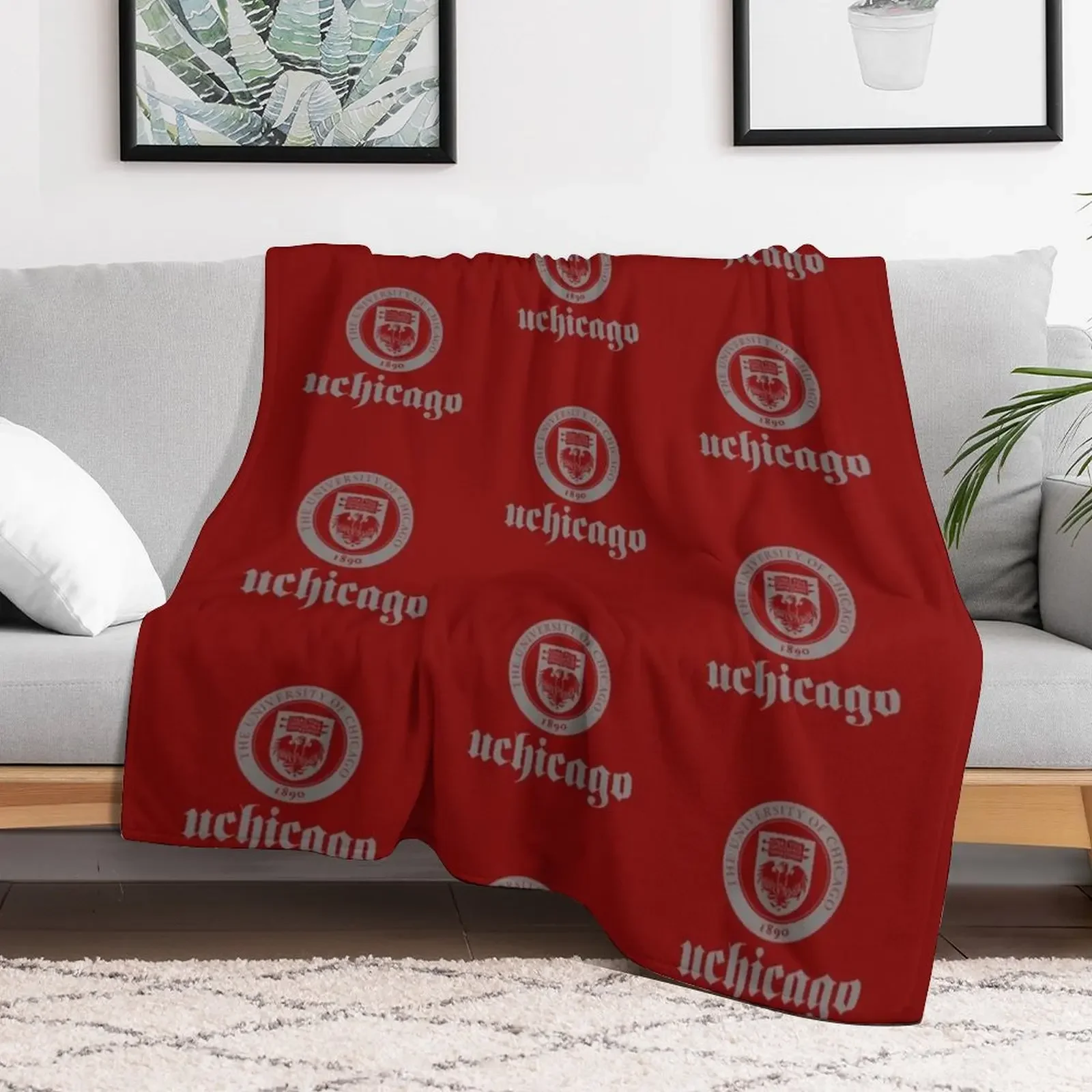 Chicago University Throw Blanket Lightweight Warm Blanket for Travel Camping