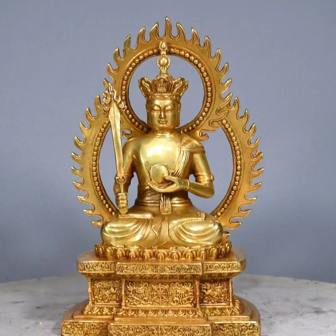 Copper Bodhisattva Household Buddhist Offerings Statue Zodiac Sculpture