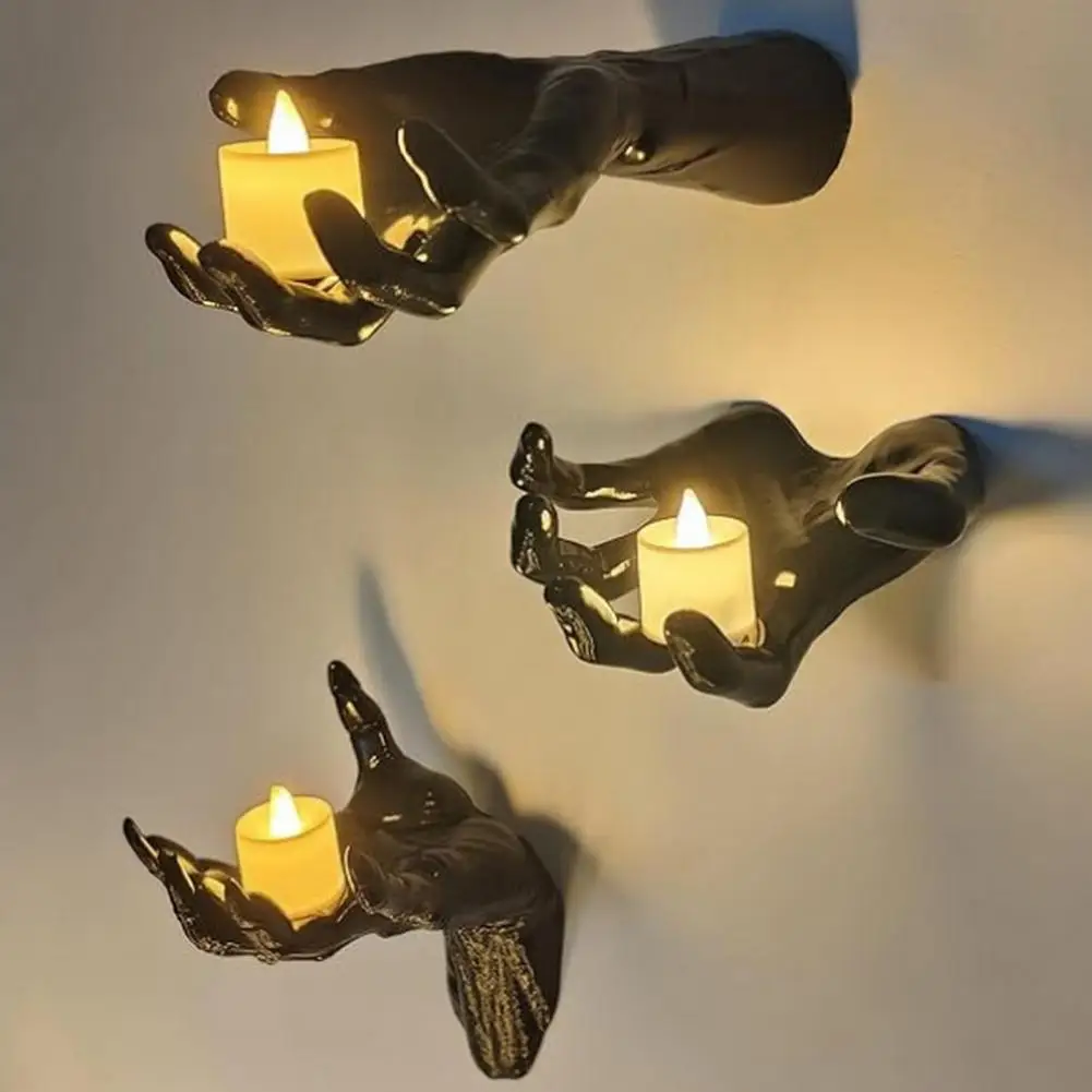 

Devil Hand Statue Spooky Demon Hand Sculptures for Halloween Party Supplies Home Decoration Wall Mounted Resin Statues