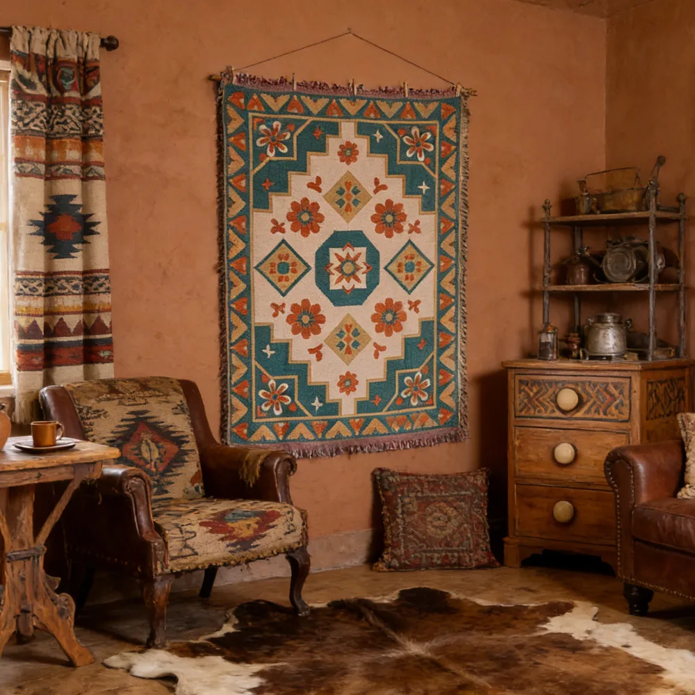 YFY ethnic style hanging cloth retro geometric fabric hanging painting B & B wall decoration background cloth cotton yarn