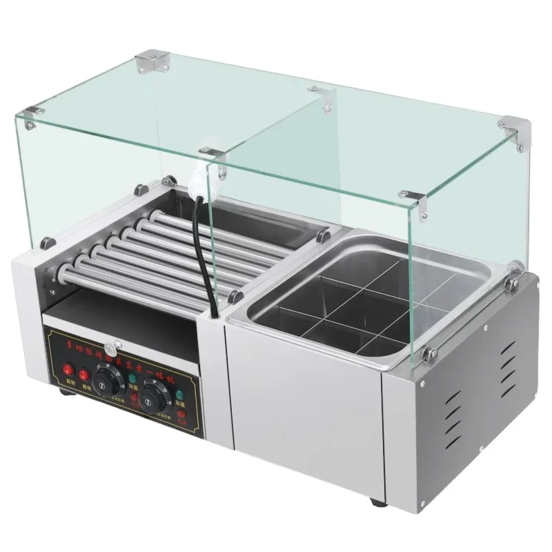 

Oden cooking stall Taiwan hot dog machine Commercial electric sausage grilling machine Integrated machine Volcano stone gas
