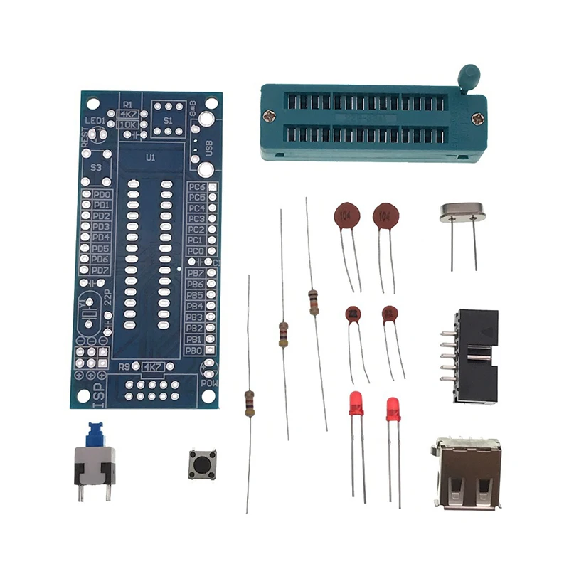 ATmega8 ATmega48 ATMEGA88 Development Board AVR (NO Chip) New Diy Electronic Module Diy Kit Pcb Board USB Interface