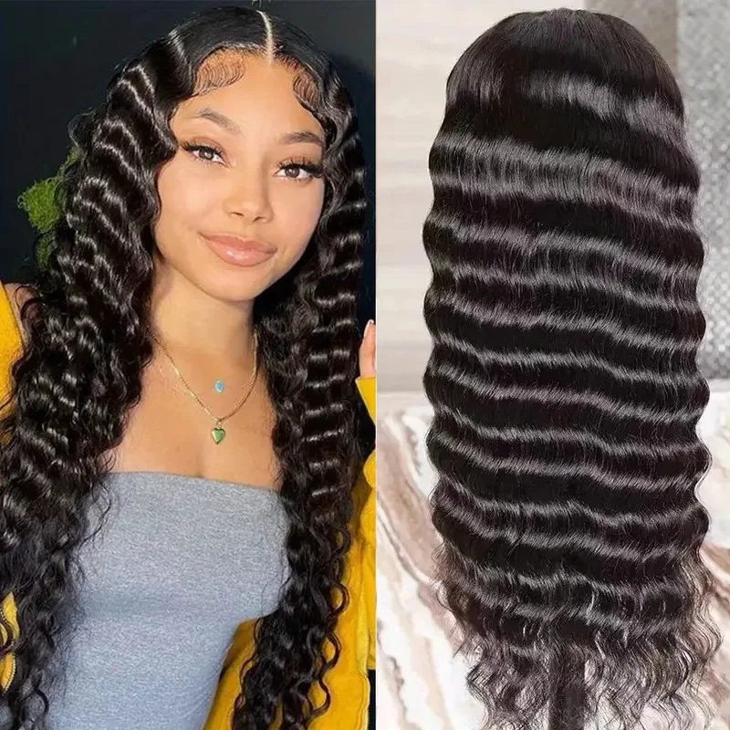 European and American fashion front lace water ripple curly hair wig, African hot-selling front lace full head cover