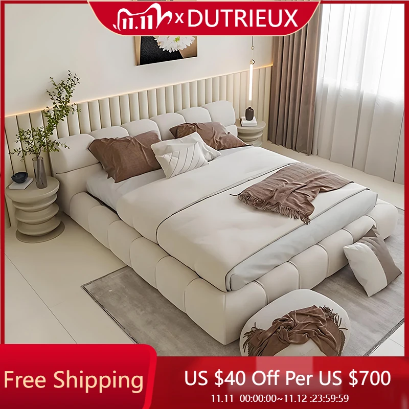 

Создать современную кровать принцессы в скандинавском стиле с двумя каркасами Высококлассный дизайн Модная эстетика кровати Квартира Удобная литая мебель