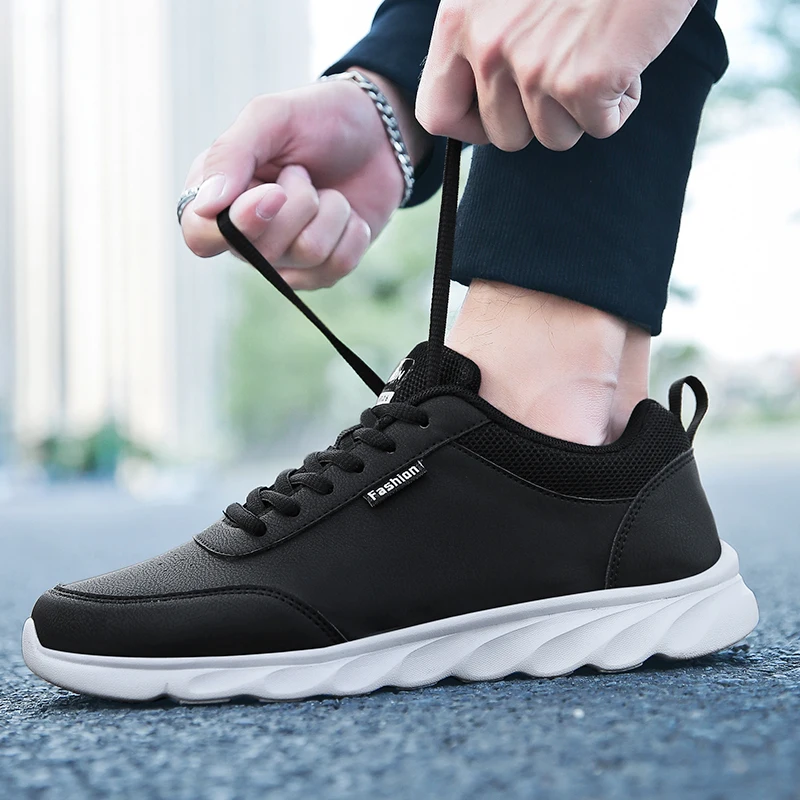 

2025 New Men's Sneakers Fashion Leather Men's Casual Shoes Outdoor Jogging Training Shoes High-Quality Comfortable Men's Shoe