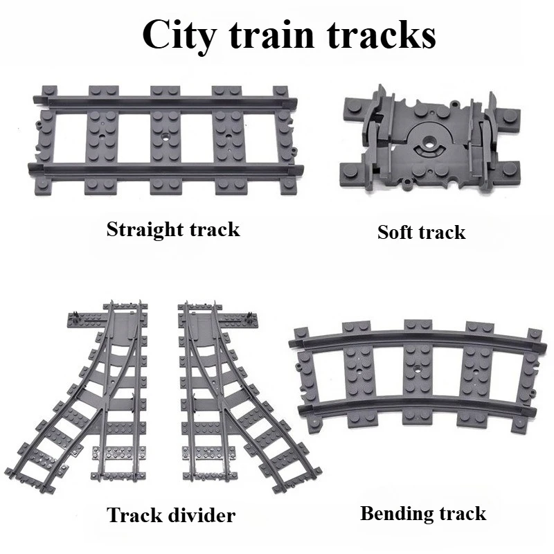 Креативные строительные блоки MOC City Traffic Straight Track Curve Lane Change and Track для детей и мальчиков, рождественский подарок