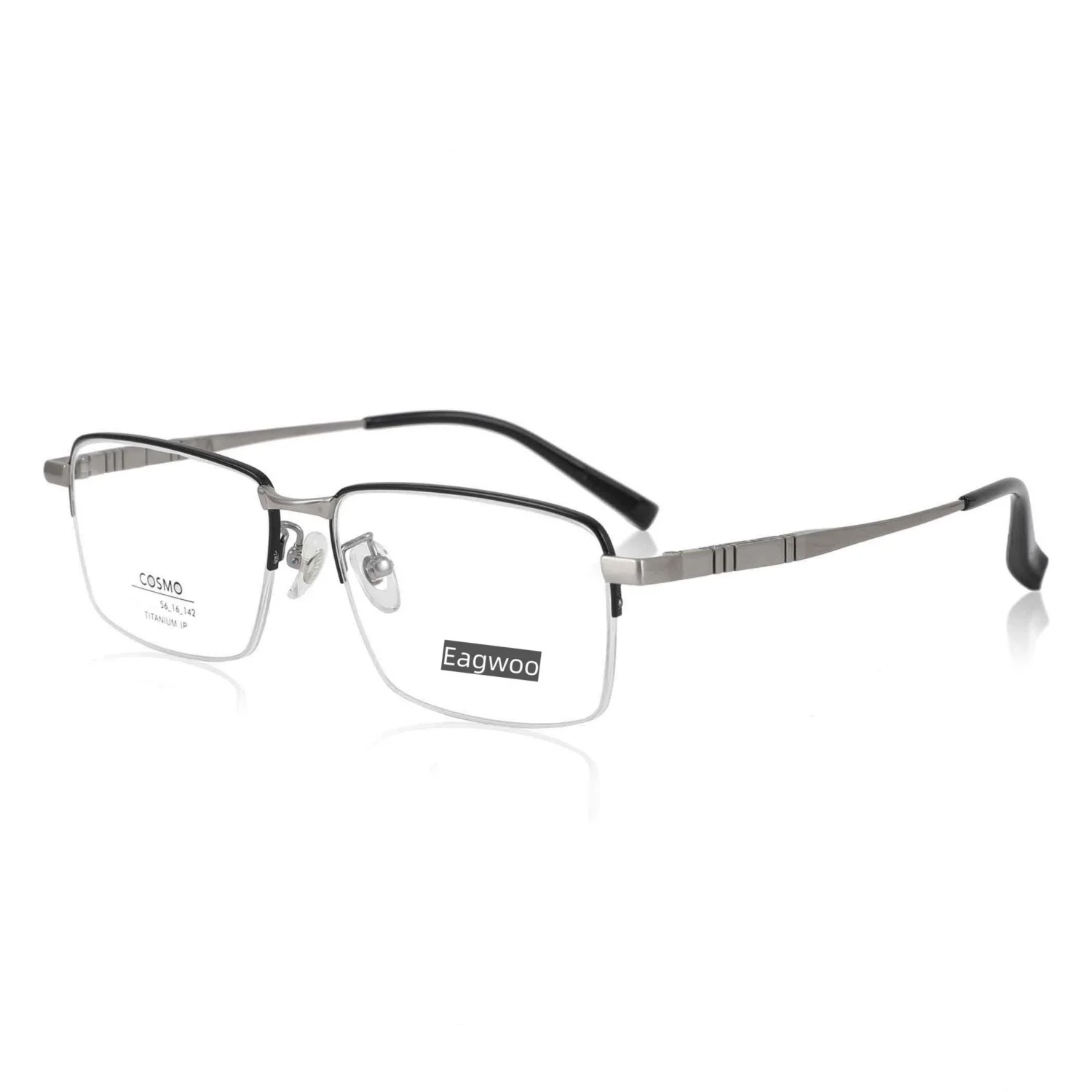 

Очки из чистого титана, оптическая оправа в полуоправе, очки по рецепту, высококачественные очки среднего размера, квадратная форма, длина 148 мм, дужка